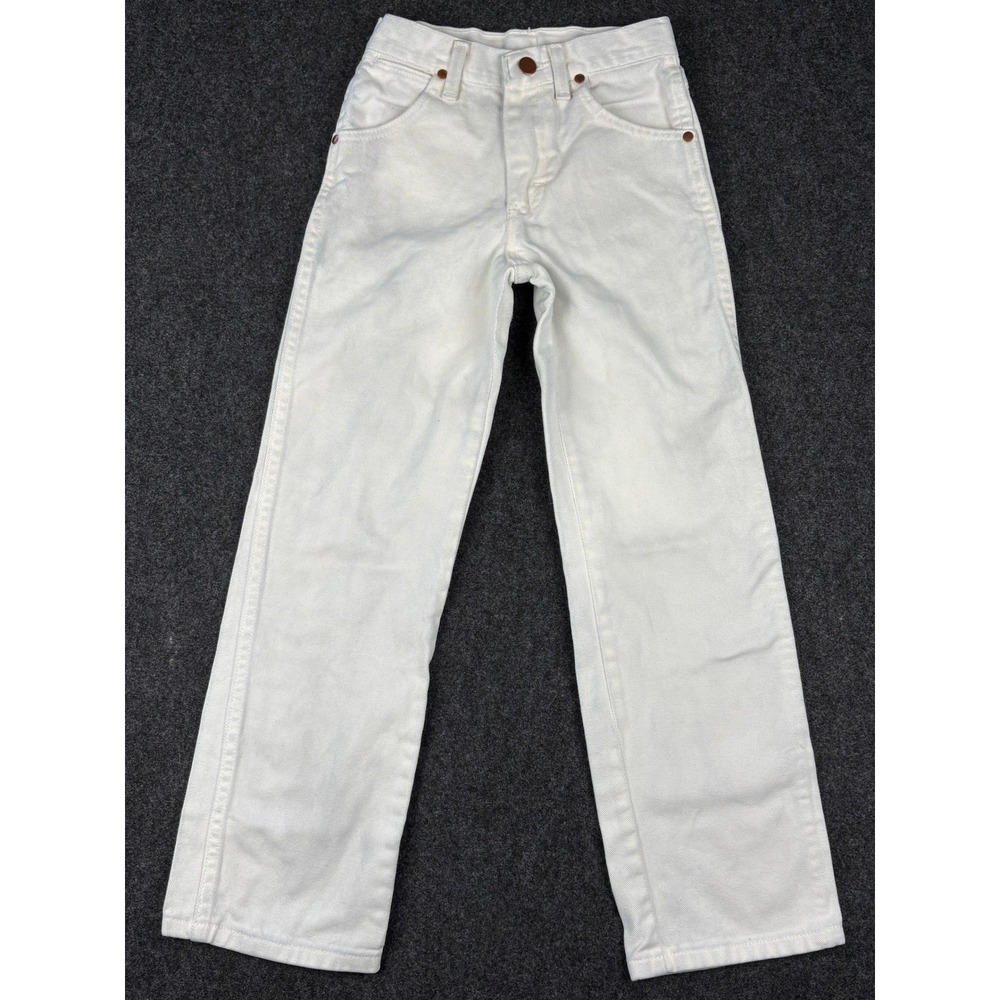 Wrangler Boys 9 Slim Cowboy Cut Jeans White 13MWBWI Adjustable Waist